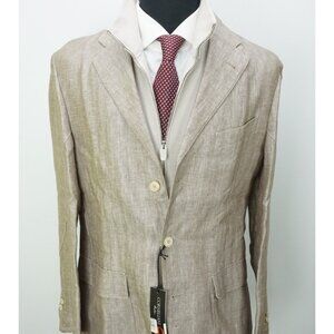 Corneliani Linen Beige Herringbone Removeable Liner Sport Coat Jacket 40R NEW